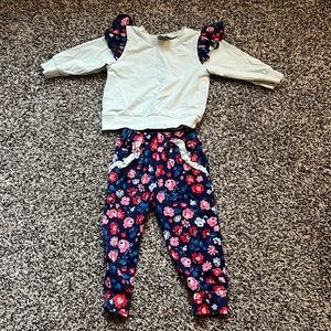 Little Bear Smocks Floral Sweatsuit 12M